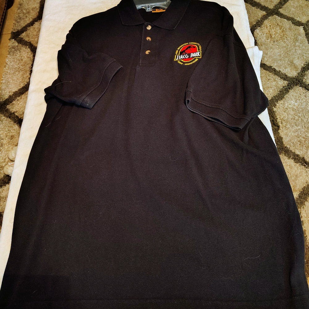 Blue Generations Black Polo With Jurassic Park Logo